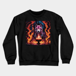 fire wolf design Crewneck Sweatshirt